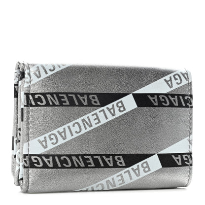 Balenciaga Metallic Calfskin Losange Monogram Mini Everyday Wallet Silver 3 of 9