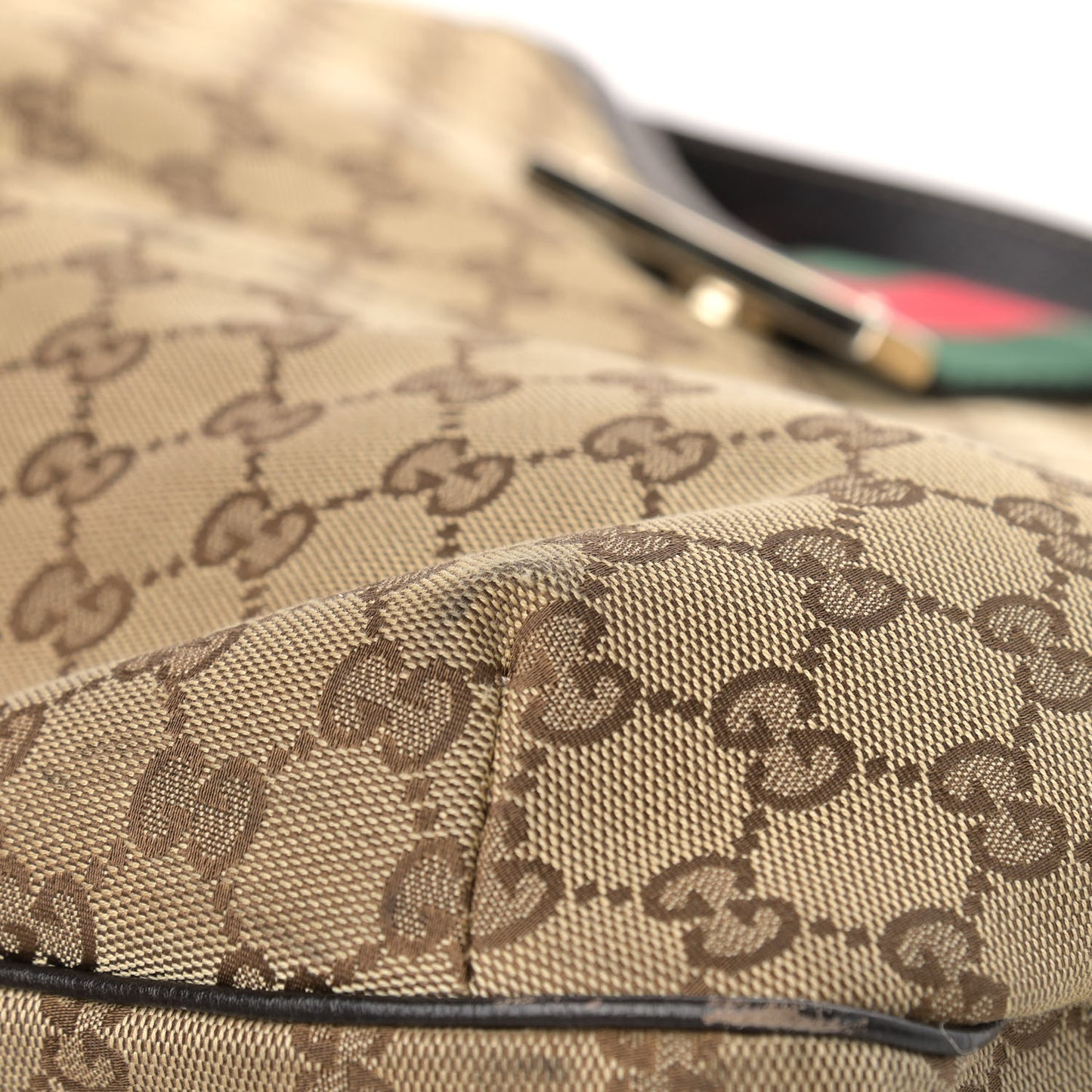 Monogram Large New Ladies Web Hobo Dark Brown
