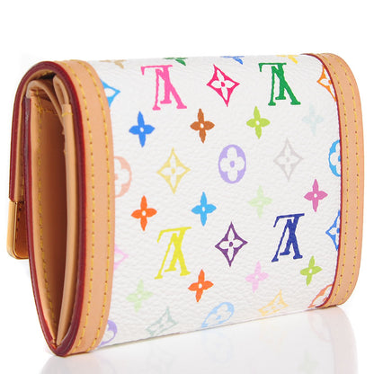 Louis Vuitton Monogram Multicolor Porte-Monnaie Plat Coin Purse White 3 of 8
