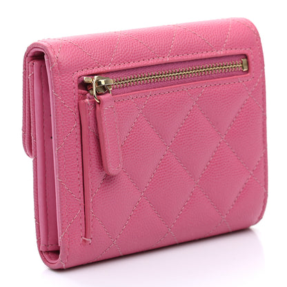 Chanel Caviar Quilted Compact Flap Wallet Pink 2 of 7