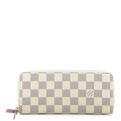 Louis Vuitton Damier Azur Clemence Wallet Rose Ballerine 1 of 8