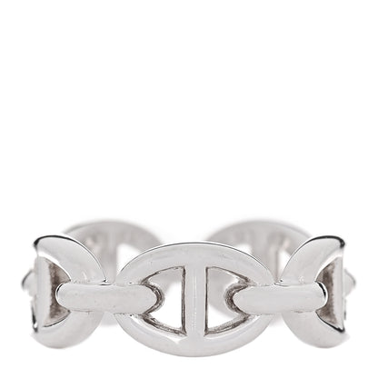 Hermes Sterling Silver PM Chaine d'Ancre Enchainee Band Ring 52 6 1 of 8
