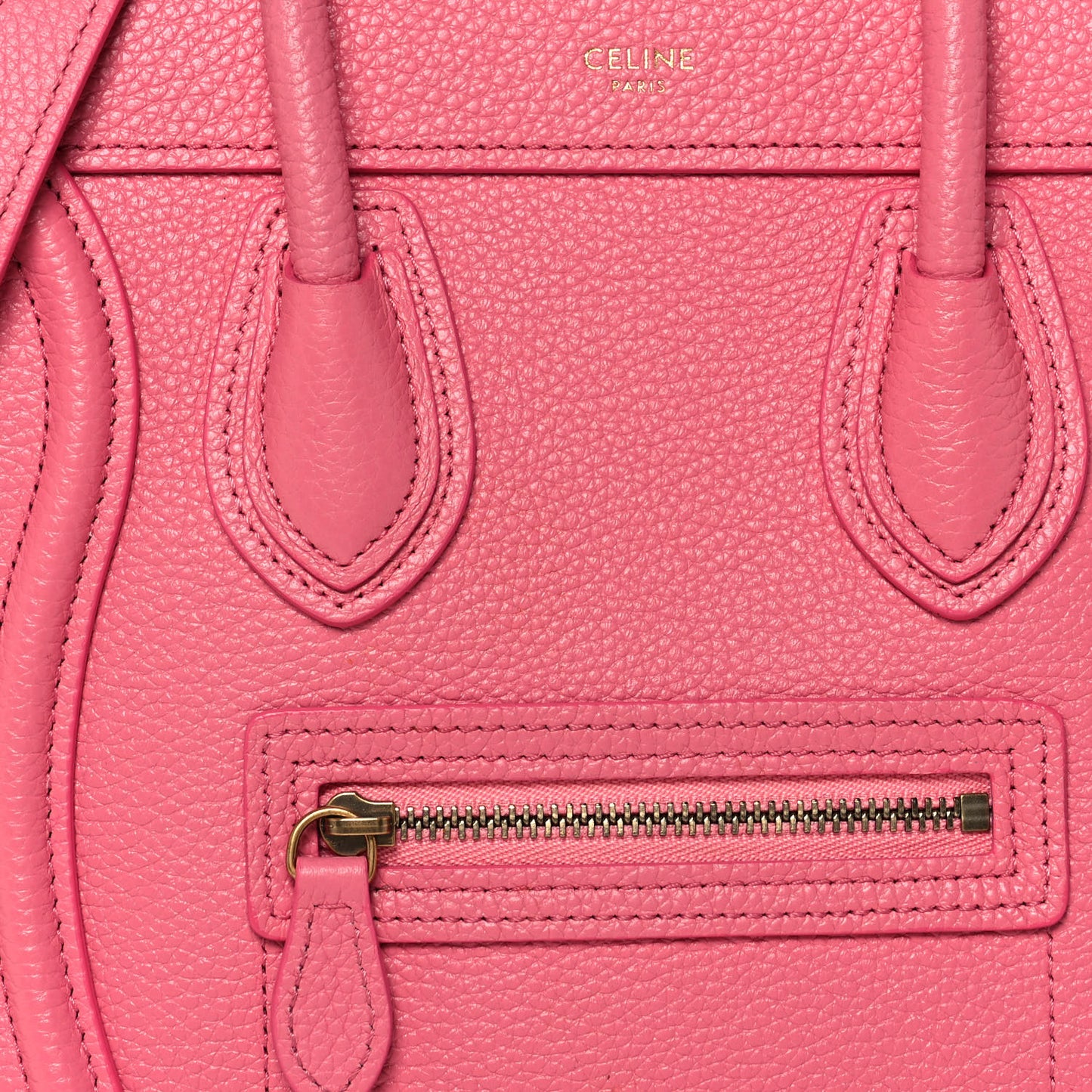 Drummed Calfskin Nano Luggage Flamingo