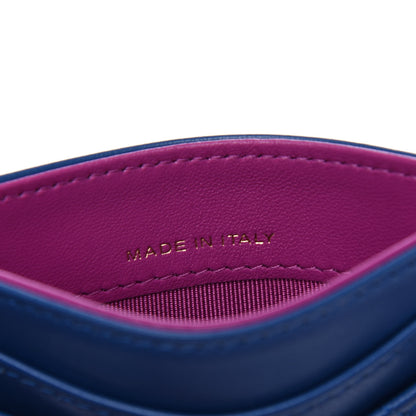Chanel Lambskin Quilted Card Holder Blue Pink 7 of 9