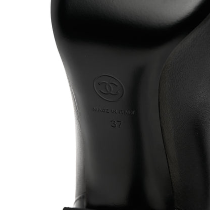 Chanel Lambskin Patent Calfskin Ankle Boots 37 Black 9 of 12
