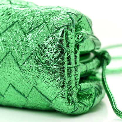 Bottega Veneta Metallic Nappa Intrecciato The Mini Pouch Parakeet 10 of 10