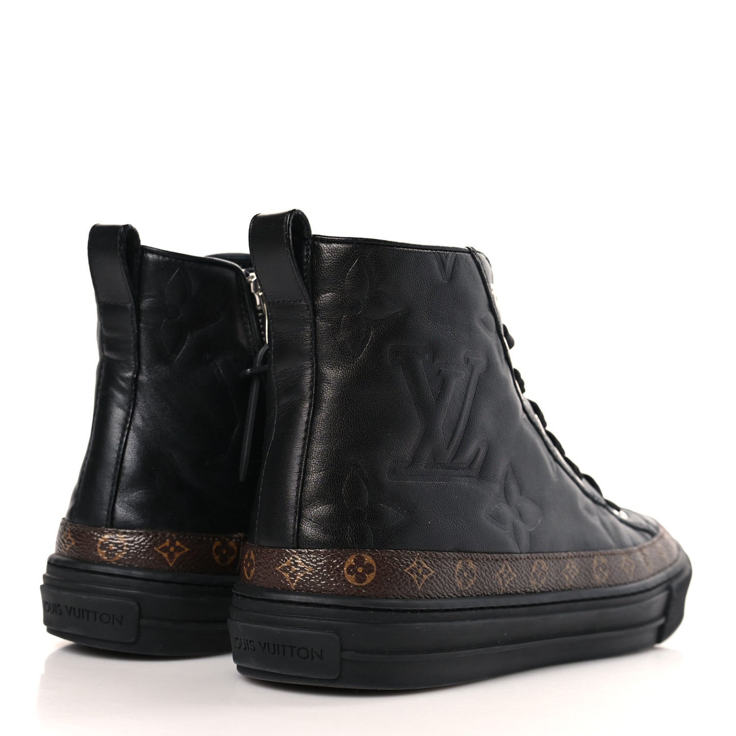 Calfskin Embossed Monogram Giant Stellar Sneaker Boots 37 Black