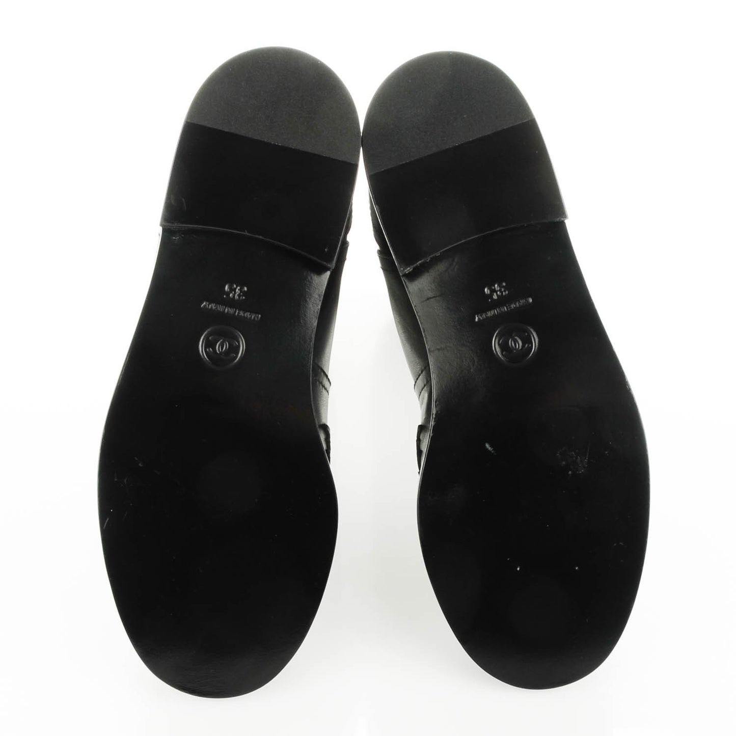 Calfskin Embroidered Western Boots 35 Black