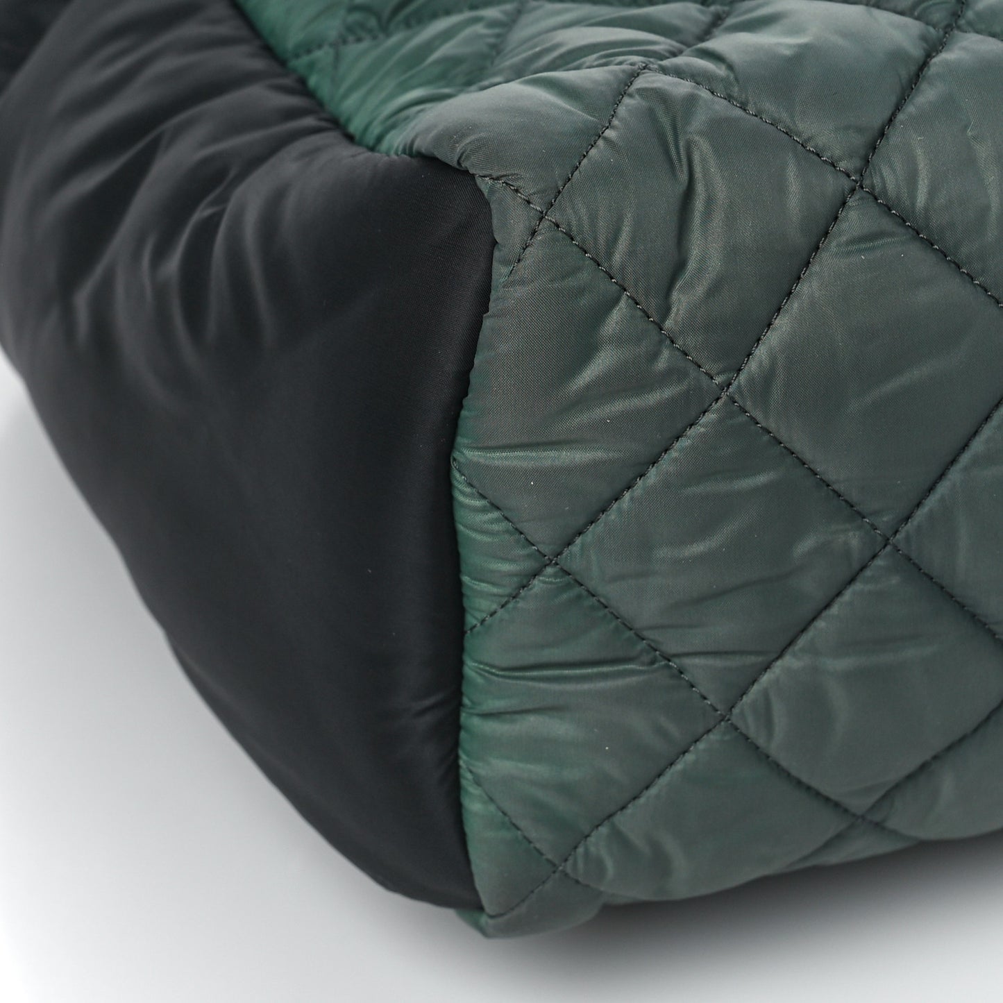 Nylon Quilted Coco Cocoon Backpack Khaki Black