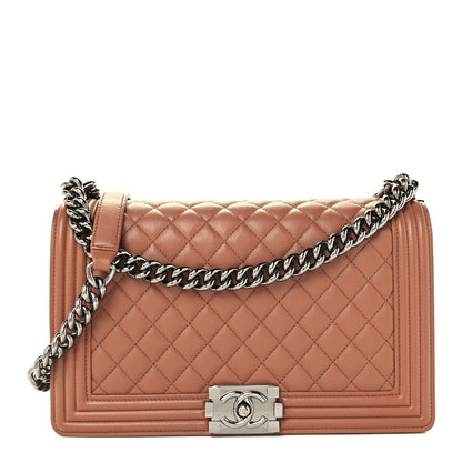 Chanel Calfskin Quilted New Medium Boy Flap Dark Beige 1 of 17