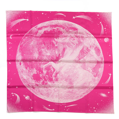 Hermes Silk Clair De Lune Double Face Scarf 90 Rose Vif White Rouge 1 of 8
