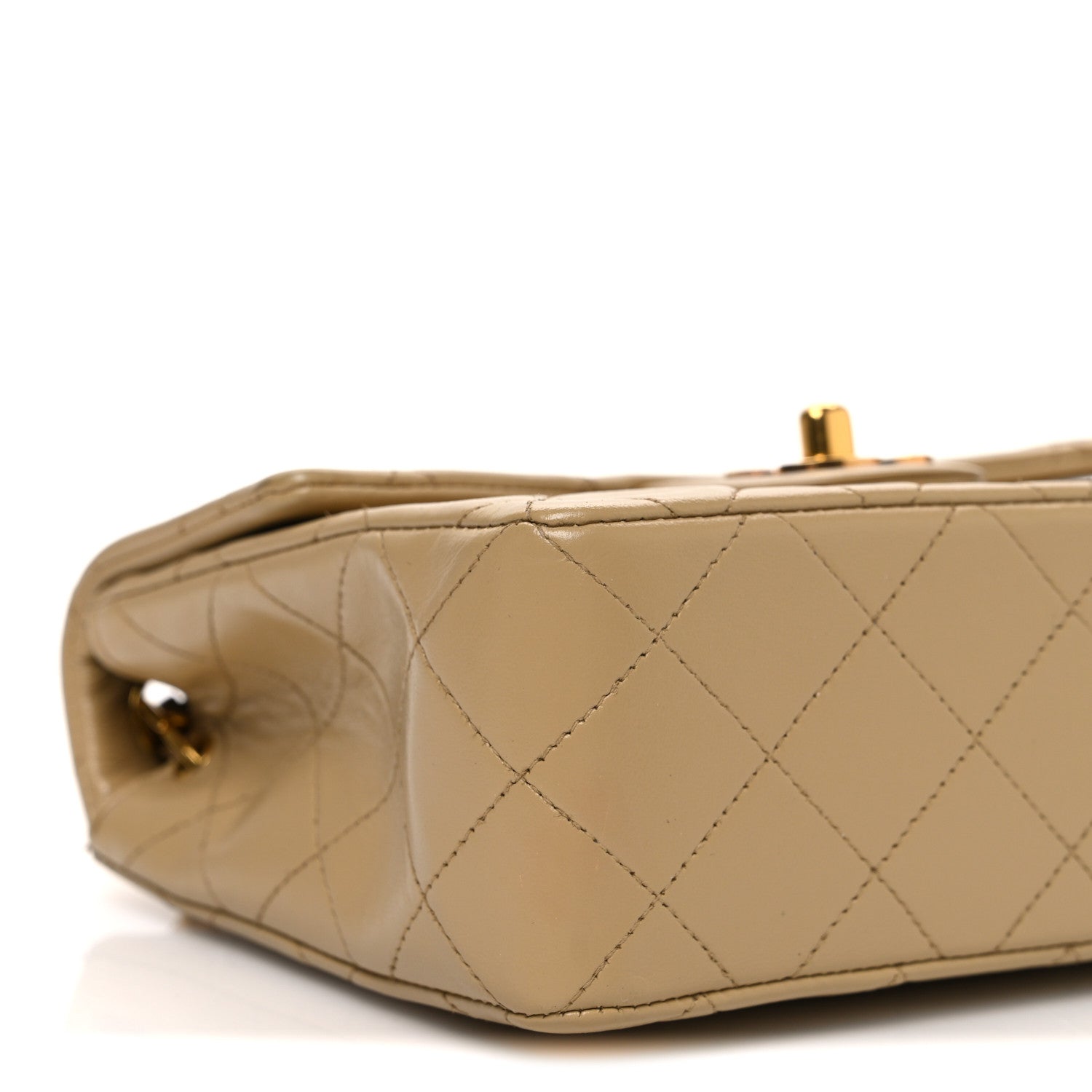 Chanel Lambskin Quilted Mini Square Flap Beige 10 of 13