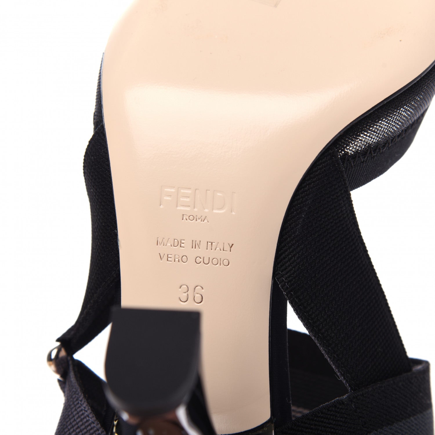 Fendi Technical Mesh Colibri 85mm Slingback Pumps 36 Black Asfalto 7 of 8