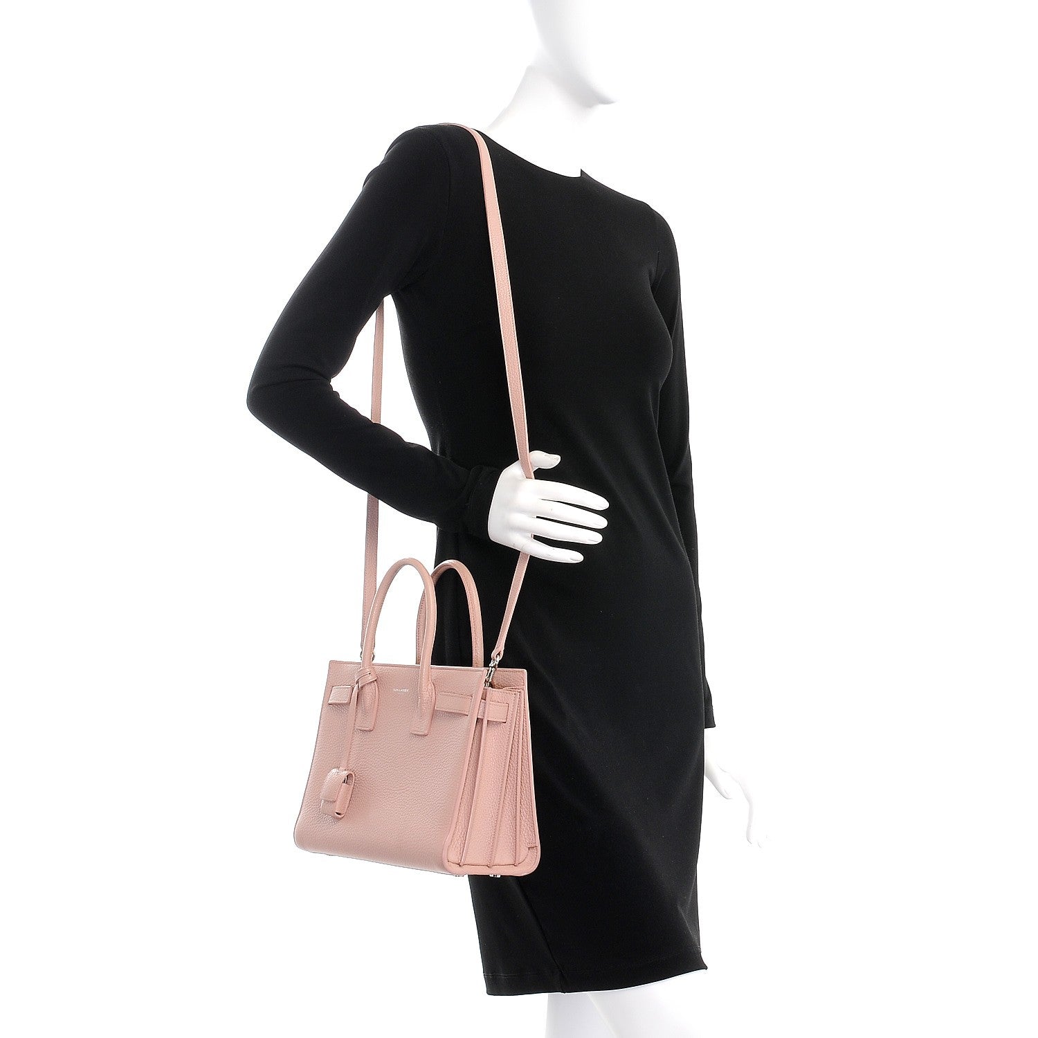 Saint Laurent Grained Calfskin Baby Sac De Jour Antique Rose 2 of 14