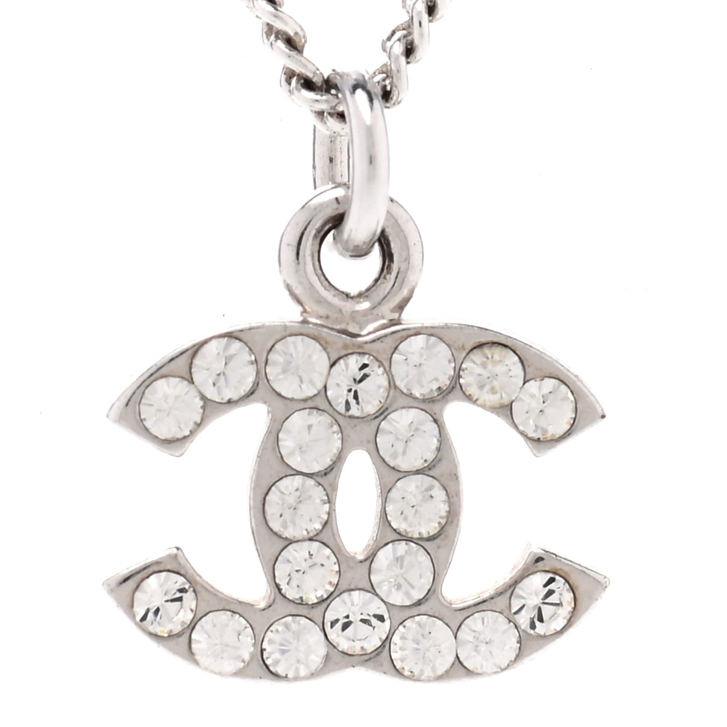 Crystal Timeless CC Necklace Silver