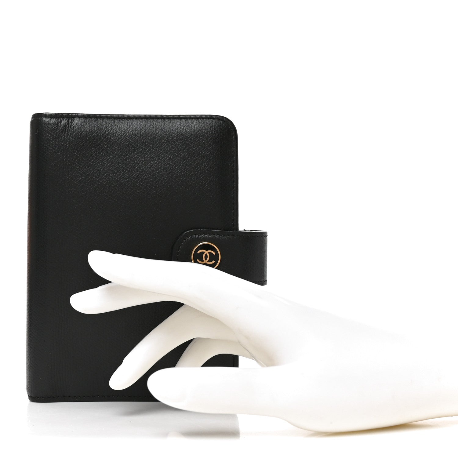 Chanel Grained Calfskin CC Button Pocket Agenda Cover Black 2 of 7