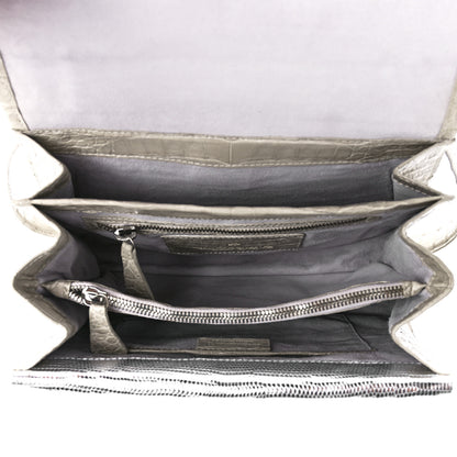 Nancy Gonzalez Lizard Crocodile Small Liza Top Handle Bag Beige 5 of 12