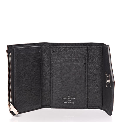 Louis Vuitton Soft Calfskin My Lockme Compact Wallet Black 5 of 7