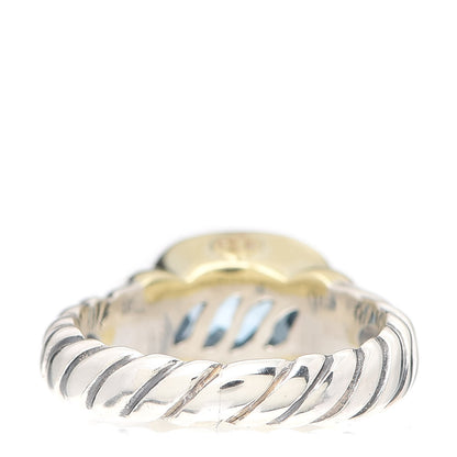 David Yurman Sterling Silver 14K Yellow Gold Blue Topaz 10mm Noblesse Ring 56 7.5 3 of 5