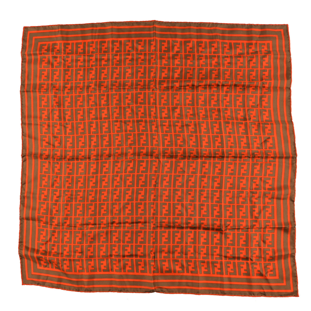 Silk FF Scarf Orange Brown