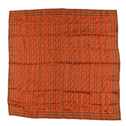 Fendi Silk FF Scarf Orange Brown 1 of 3