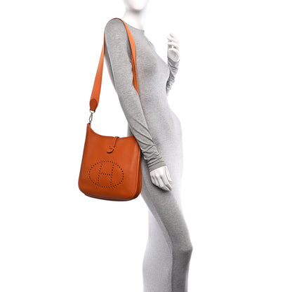 Hermes Taurillon Clemence Evelyne II PM Orange 2 of 12