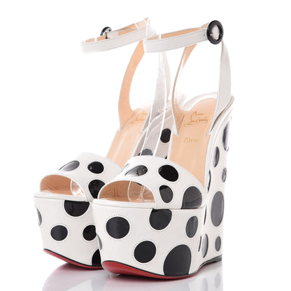 Christian Louboutin Shiny Patent Bibariellita 160 Wedges 37 Latte 3 of 8