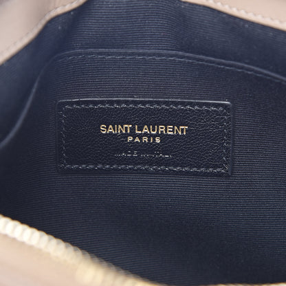 Saint Laurent Calfskin Matelasse Chevron Monogram A5 Wristlet Light Taupe 5 of 9