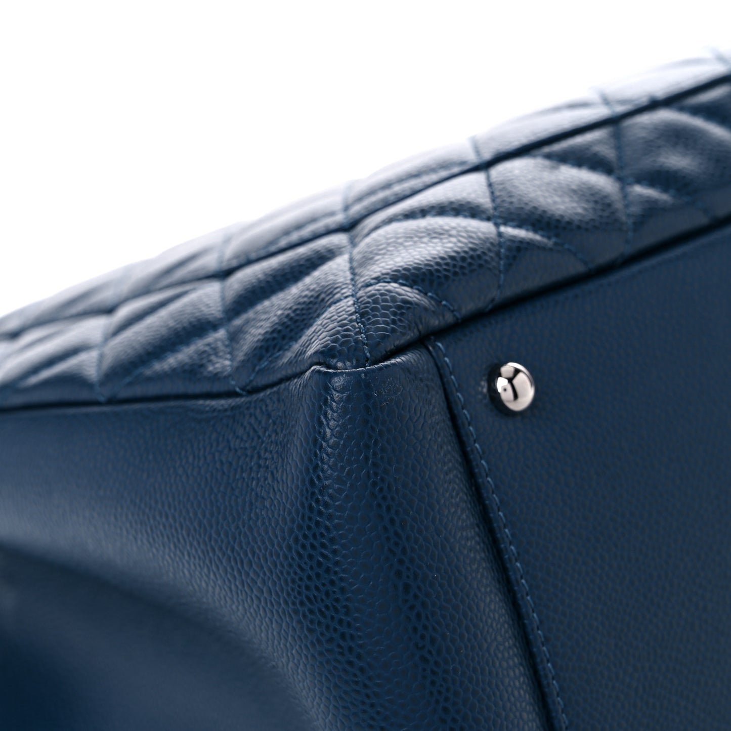 Caviar Quilted XL Grand Shopping Tote GST Navy Blue