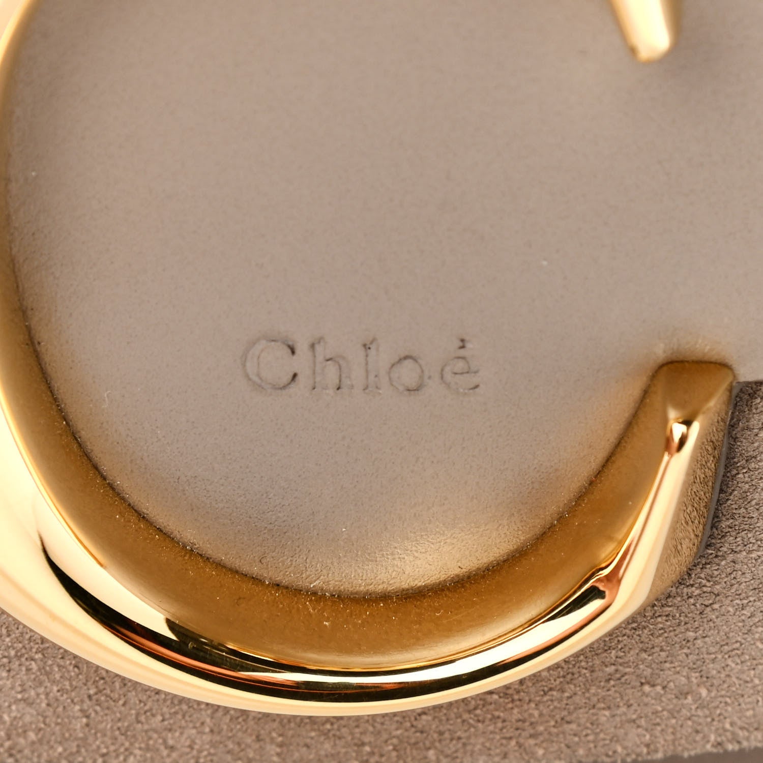 Chloe Calfskin Suede C Clutch With Chain Motty Grey 10 of 10