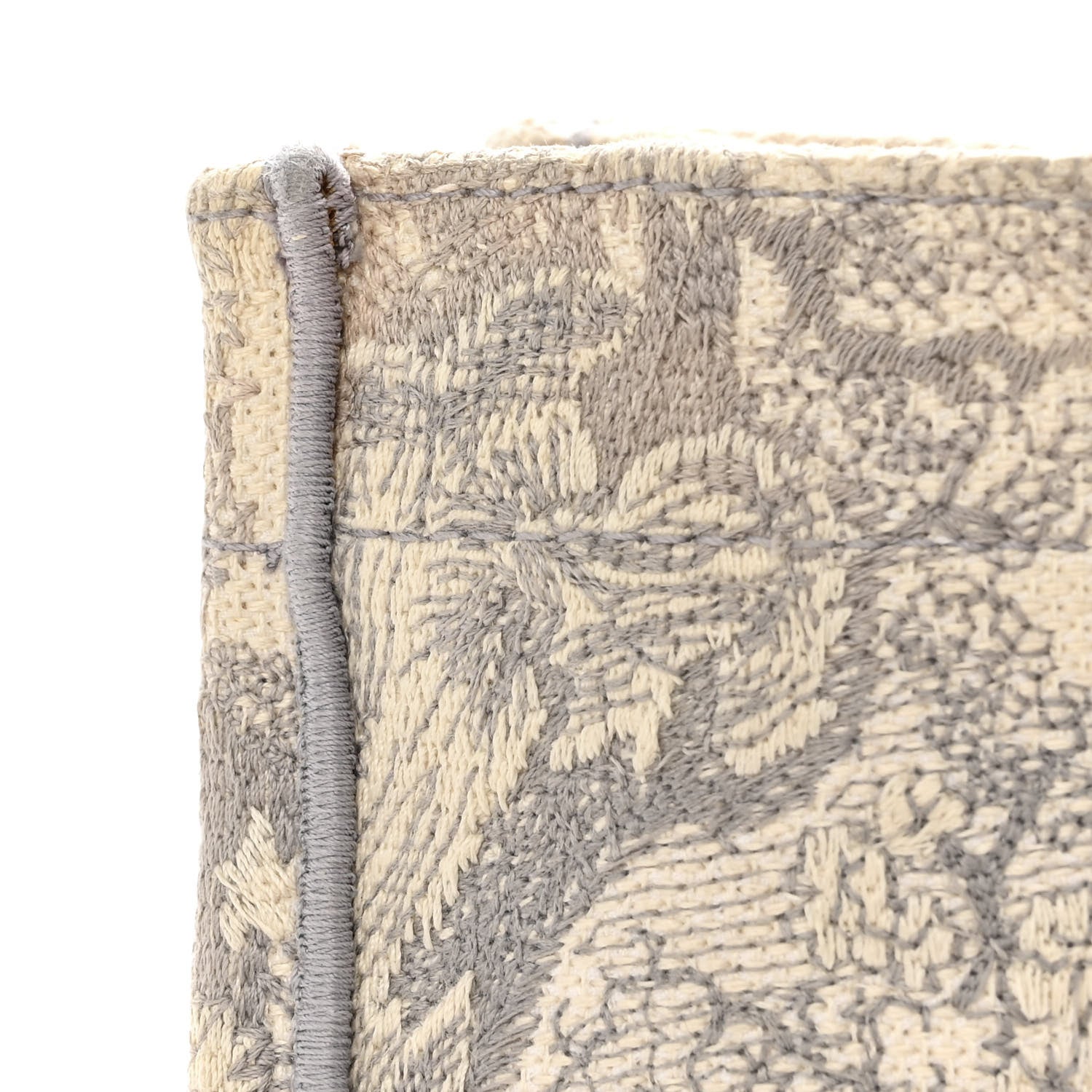 Christian Dior Canvas Embroidered Large Dioriviera Toile De Jouy Book Tote Gray 13 of 22