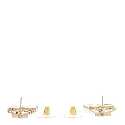 Chanel Crystal CC Star Chain Drop Earrings Gold 3 of 6