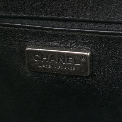 Chanel Patent Snakeskin Medium Boy Flap Black 6 of 12