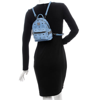 MCM Visetos Side Stud X-Mini Stark Bebe Boo Backpack Blue 2 of 10