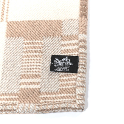Hermes Wool Cashmere Avalon Paper Block Blanket Ecru Naturel 3 of 3