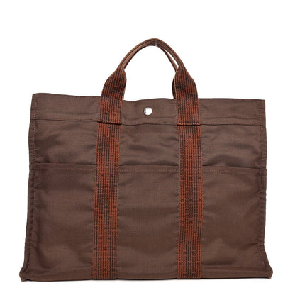 Hermes Canvas Herline MM Tote Brown 1 of 10