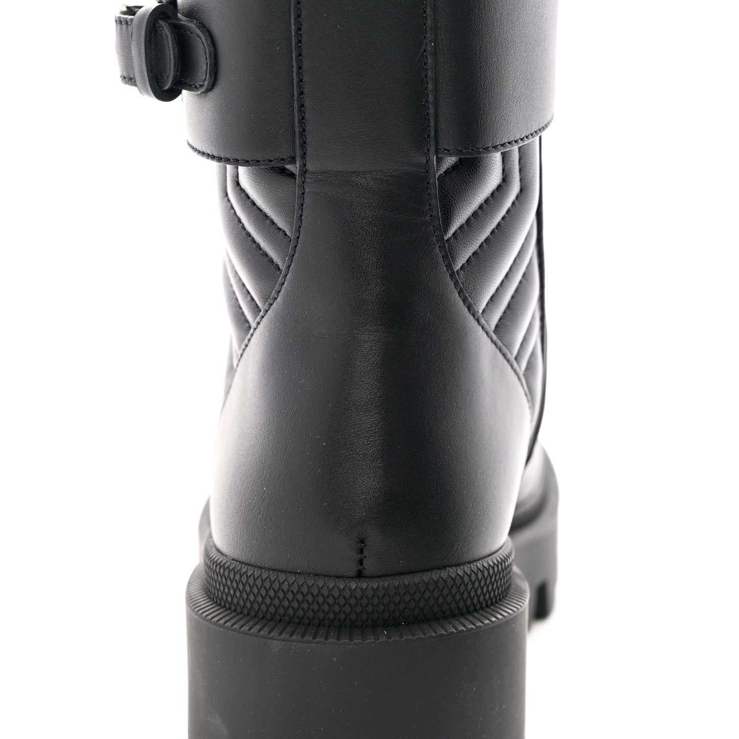 Nappa Frances GG Matelasse Platform Combat Boots 35 Black