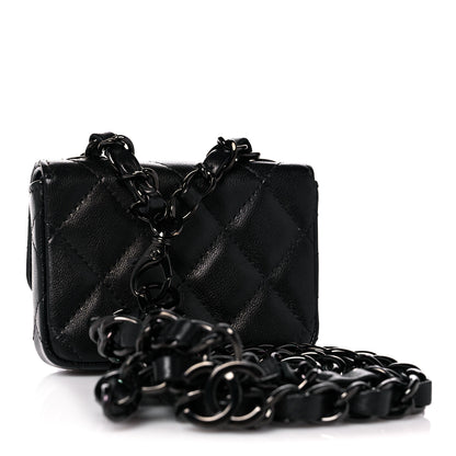 Chanel Lambskin Quilted Mini Chain Belt Bag So Black 2 of 12