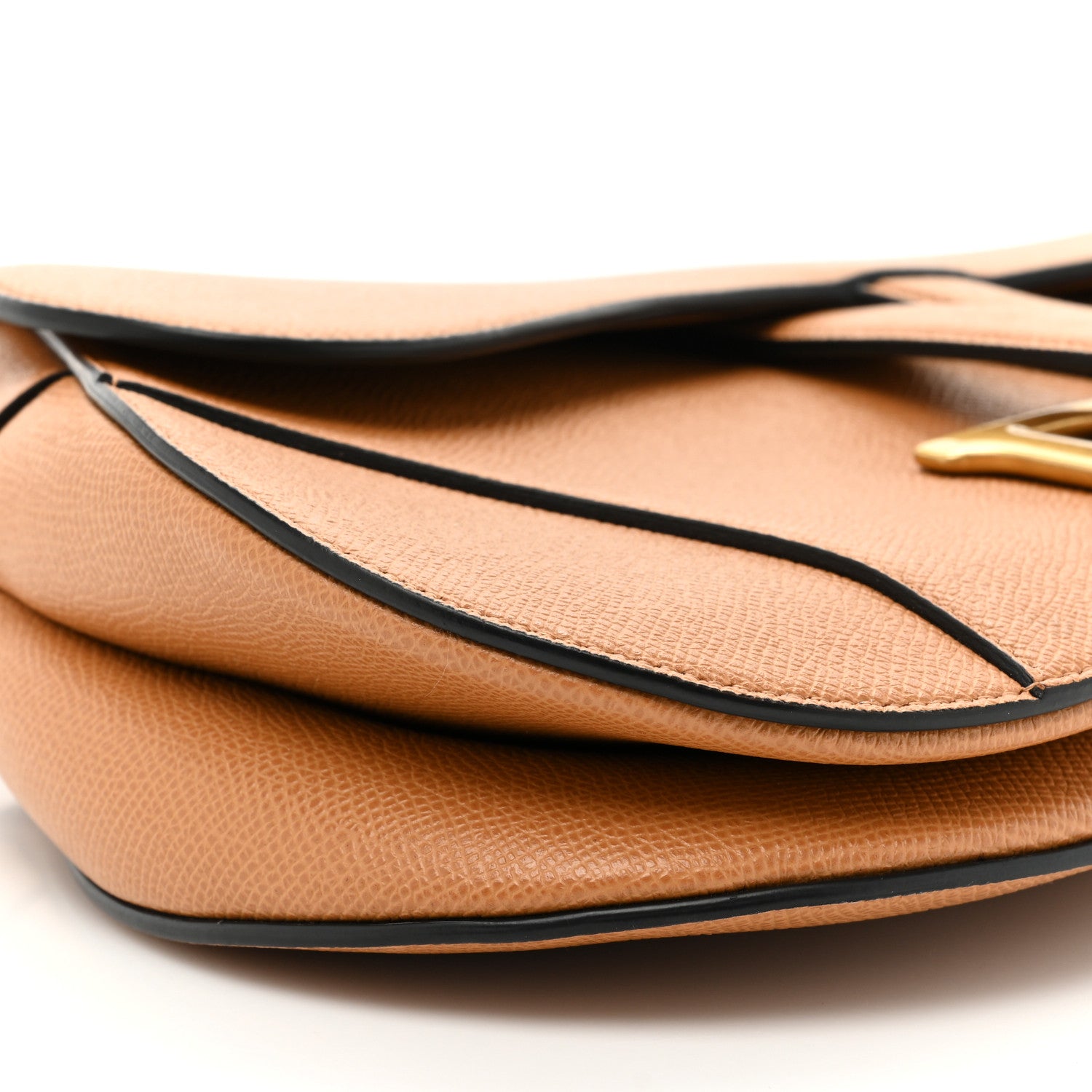 Christian Dior Grained Calfskin Saddle Bag Camello 9 of 11