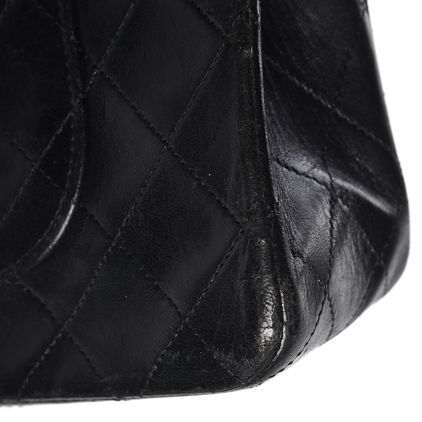 Lambskin Quilted Medium Double Flap Black