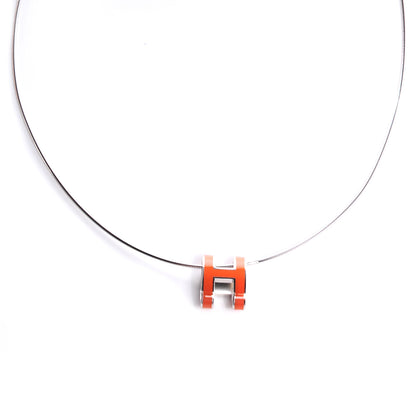 Hermes Silver and Palladium Pop H Necklace Orange 1 of 5