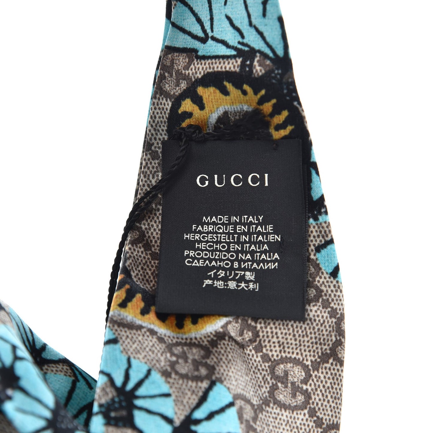 Silk Monogram Bengal Tiger Print Duchesse Headband Blue