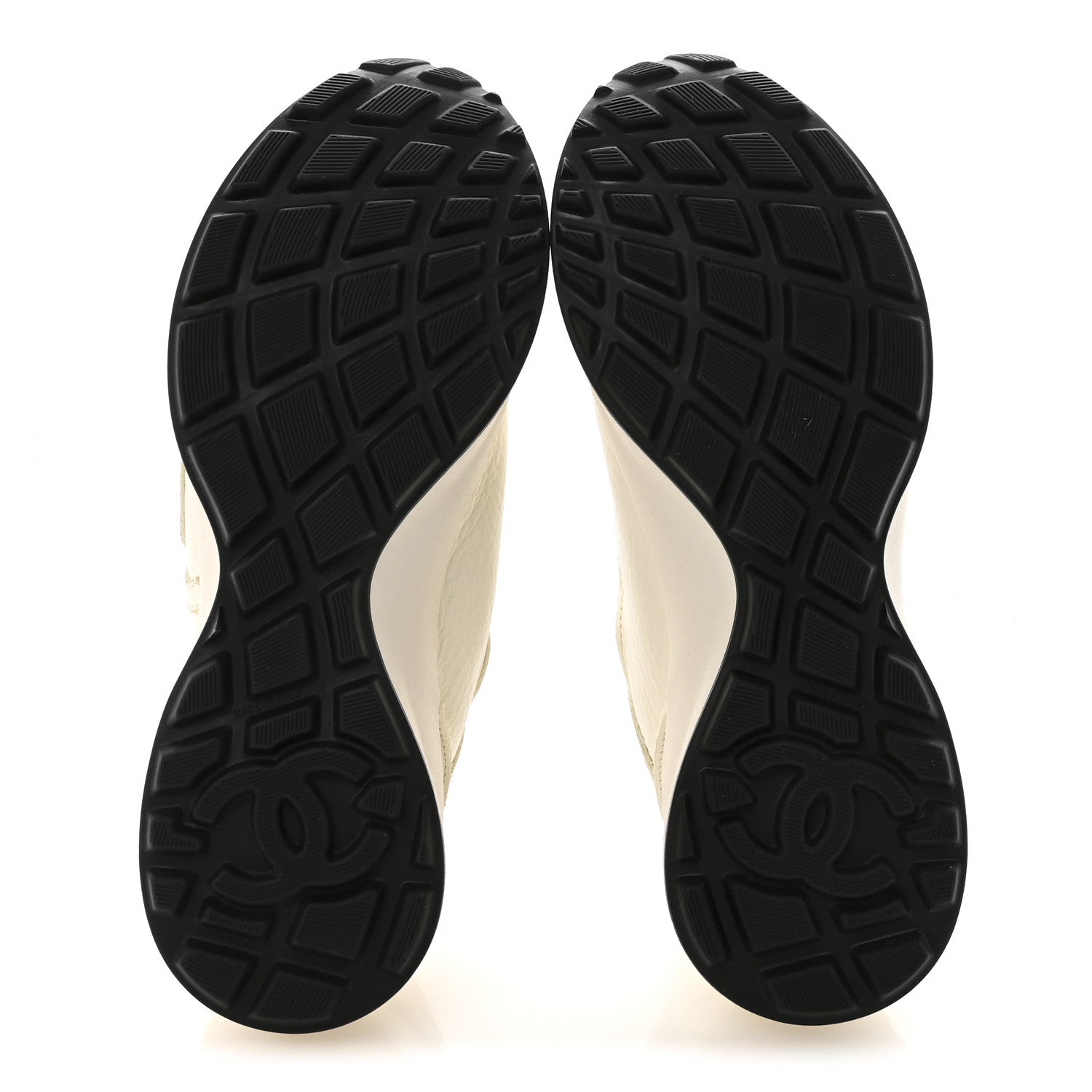 Chanel Calfskin Perforated CC Sneakers 36.5 White 1833811