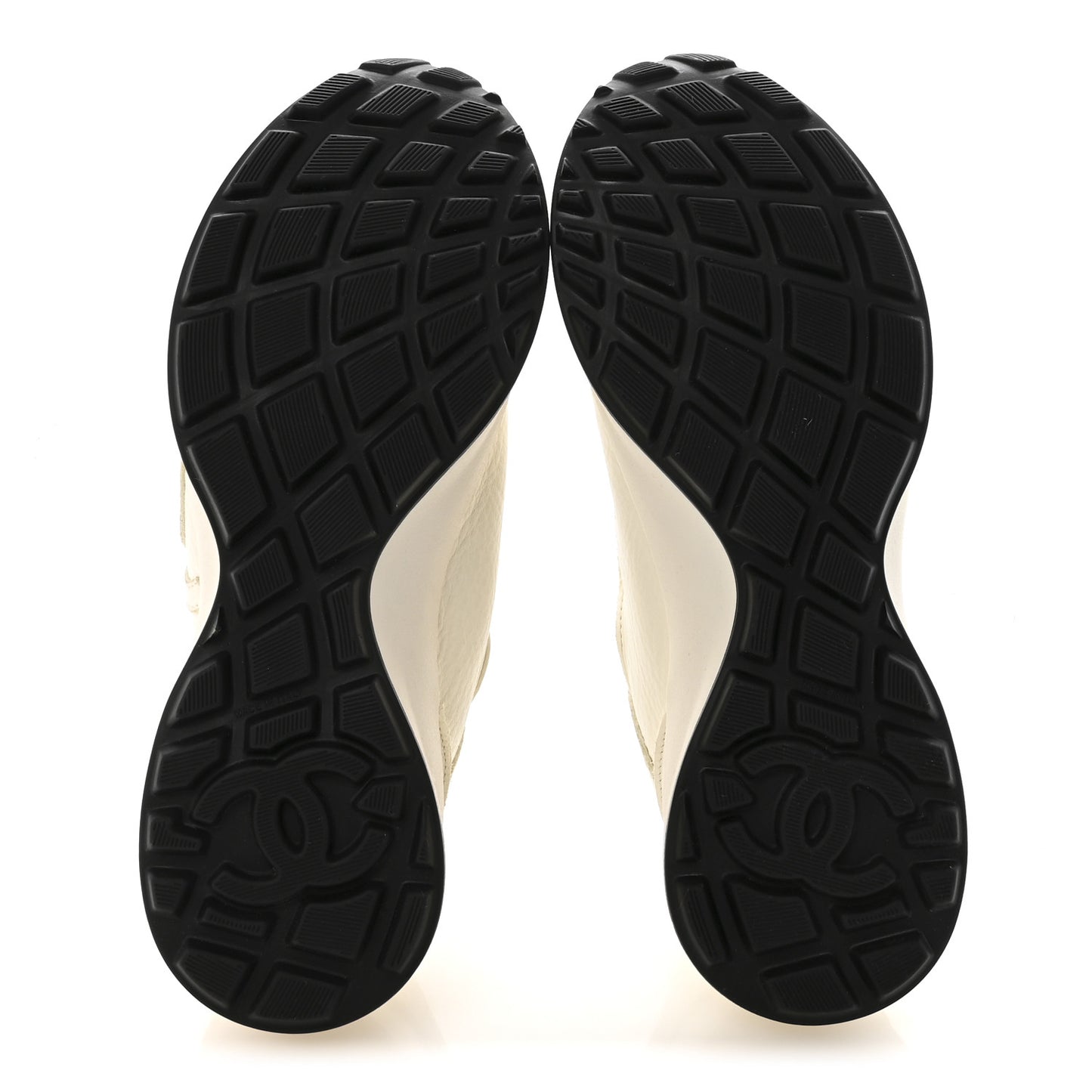 Calfskin Perforated CC Sneakers 36.5 White