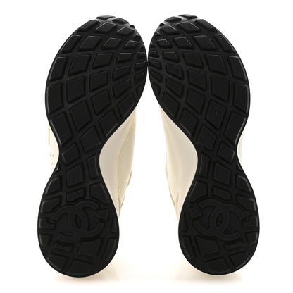 Chanel Calfskin Perforated CC Sneakers 36.5 White 6 of 10