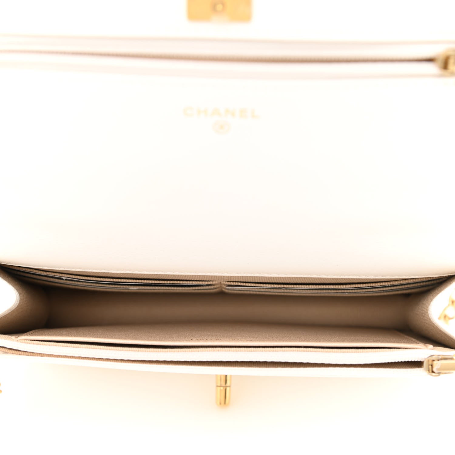 Chanel Lambskin Quilted CC Wallet On Chain WOC White 4 of 11
