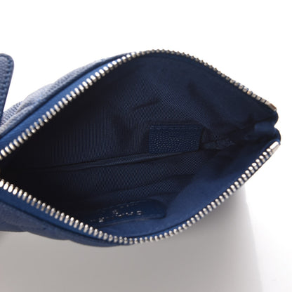 Chanel Caviar Quilted Small Cosmetic Case Blue 5 of 8