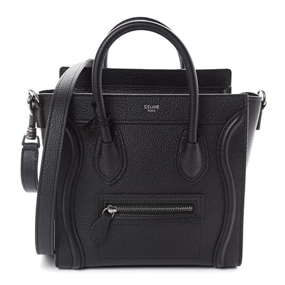 Celine Drummed Calfskin Nano Luggage Black 1 of 10