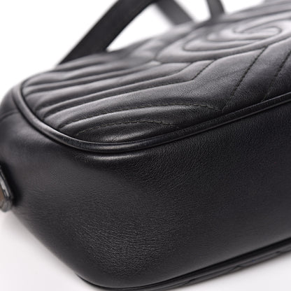 Gucci Calfskin Matelasse Small GG Marmont Chain Shoulder Bag Black 16 of 17