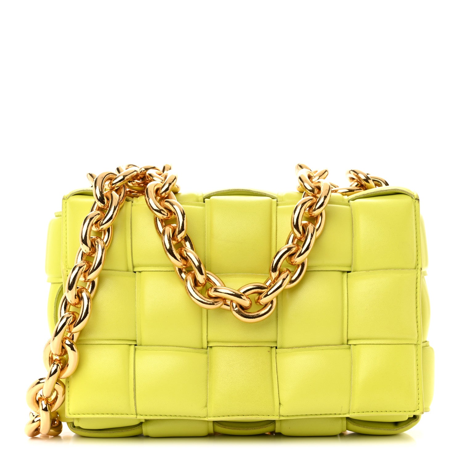 Bottega Veneta Lambskin Maxi Intreccio Padded Chain Cassette Crossbody Bag Seagrass 1 of 13